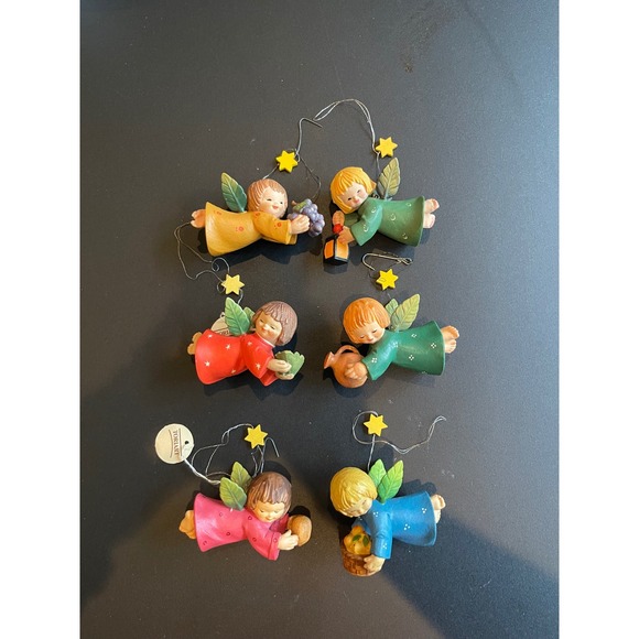 Goebel‎ Friends Angels Ornaments Set of 6 Vintage Christmas Decor Cute - Picture 1 of 8